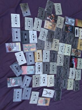 Lot Of 60 80s R&b VintageAssorted Audio Cassette Tapes - White, Gray, Black